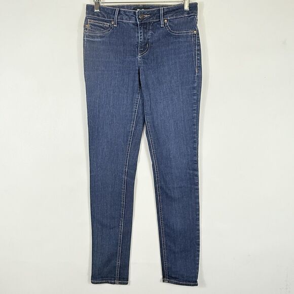 Miss Me Womens 27 Plain Pocket Skinny Medium Wash Low Rise Blue Denim Jeans - Picture 1 of 8